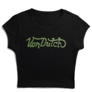Black and Green Baby Tee Von dutch