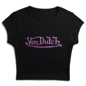 Black and Pink Baby Tee Von dutch