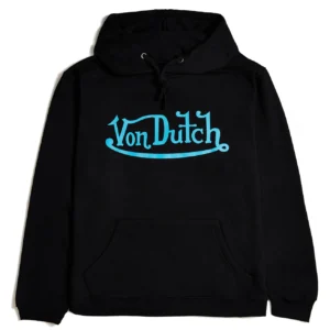 Von Dutch Blue on Black Hoodie