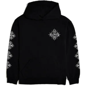 Von Dutch Black & White Distressed Chopper Hoodie